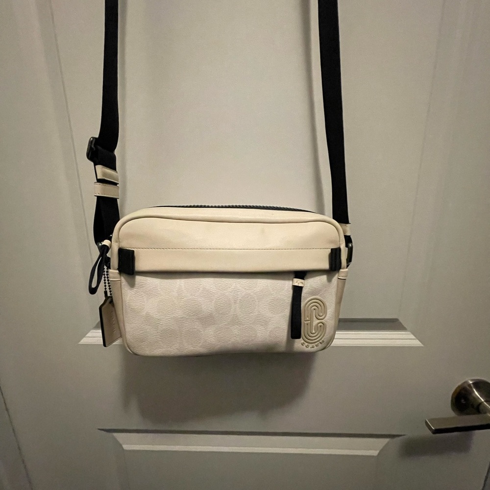 White Coach messenger pouch